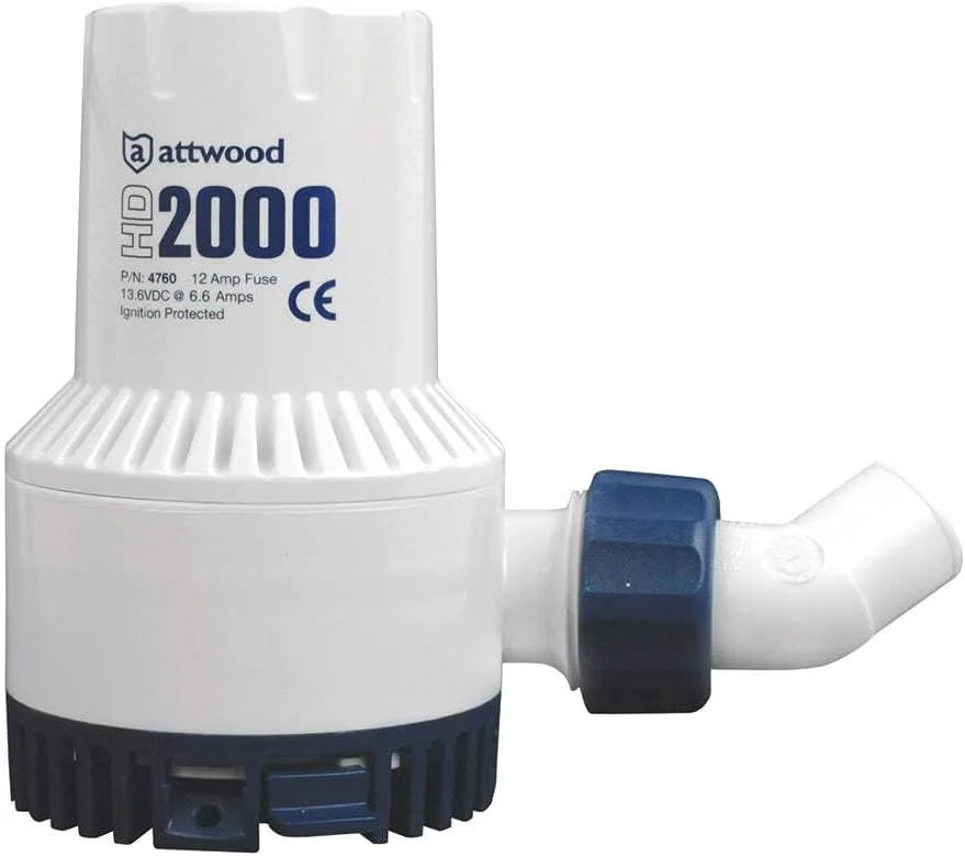 ATTWOOD Heavy-Duty 12V Fully Submersible Bilge/Livewell/Baitwell Pump