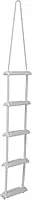 Attwood 11865-4 Rope Ladder, 5-Step, 11 ¾-Inch-Wide Blow-Molded Steps, 5 Feet Long, Non-Slip Step Surfaces, Nylon Rope