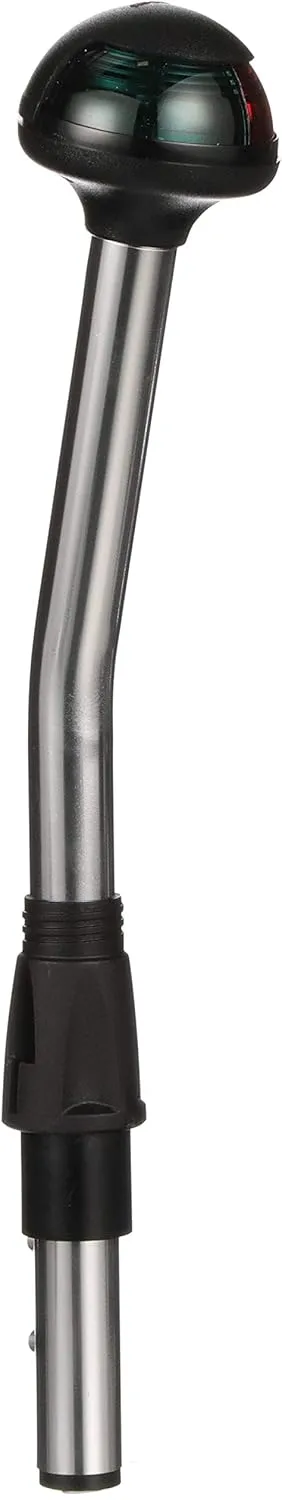 Attwood 5091-10-7 Bi-Color Stowaway 1-Mile Sidelights, 10-Inch Angled Pole, 225-Degree Visibility for Boats Up to 39.4 Feet