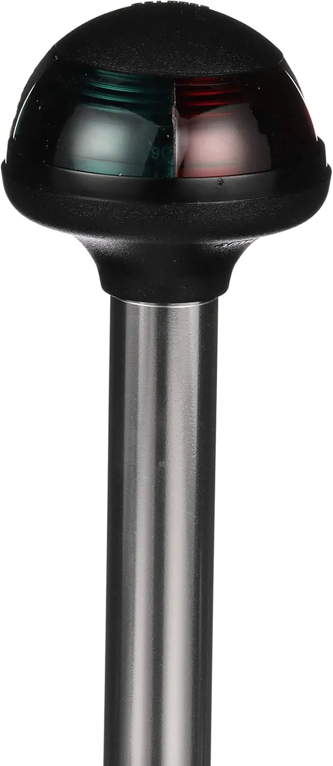 Attwood 5091-10-7 Bi-Color Stowaway 1-Mile Sidelights, 10-Inch Angled Pole, 225-Degree Visibility for Boats Up to 39.4 Feet