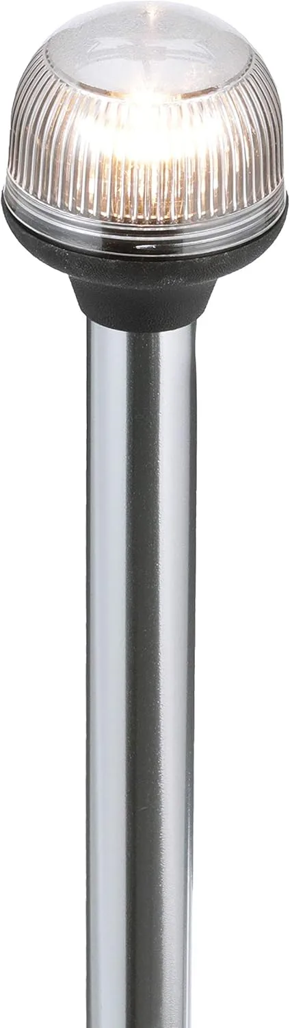 Attwood 5350-PA20-7 All-Round Incandescent Fold Down Navigation Light, Horizontal Mount, Black Base, 20-Inch