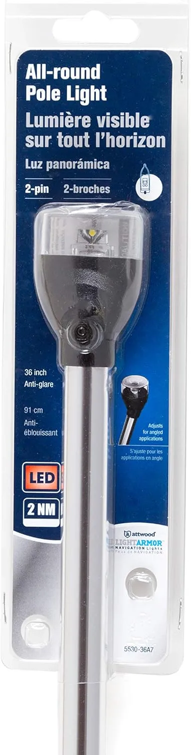 attwood 5530-36A7 All-Round 36-Inch Marine Boat LED Pole Light