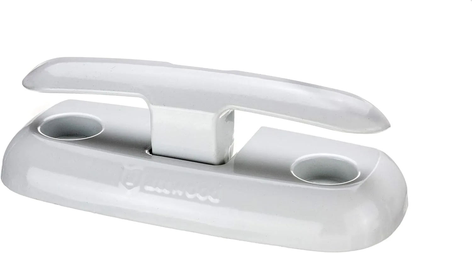 Attwood 12048-4 Aluminum Fold-Down Dock Cleat, White, 6-Inch, One Size
