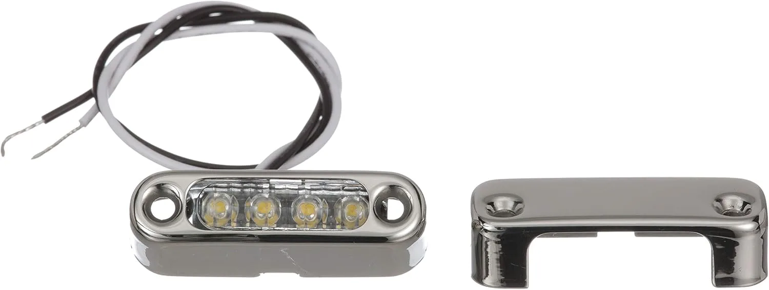 Attwood 6350W7 LED Micro Lights, Stainless Steel Bezel, Vertical Mount, White Light, .66-Watt Draw at 12 Volts DC