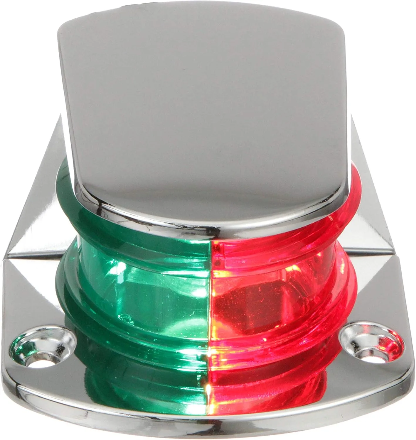Attwood 6375D6 ZAMAK 1-Mile Sidelights, Bi-Color Combination, Deck Mount, Provides 1-Mile, 225-Degrees Light Visibility