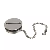 Attwood 66074-3 Stainless Steel Deck Fill Replacement Cap & Chain fits 3.0” Flange