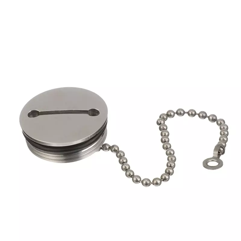 Attwood 66074-3 Stainless Steel Deck Fill Replacement Cap & Chain fits 3.0” Flange