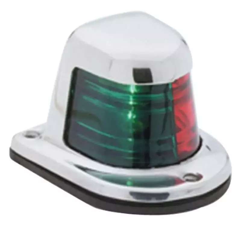 Attwood 1-Mile Deck Mount, Bi-Color Red/Green Combo Sidelight - 12V - Stainless Steel Housing