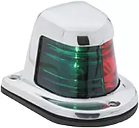 Attwood 1-Mile Deck Mount, Bi-Color Red/Green Combo Sidelight - 12V - Stainless Steel Housing