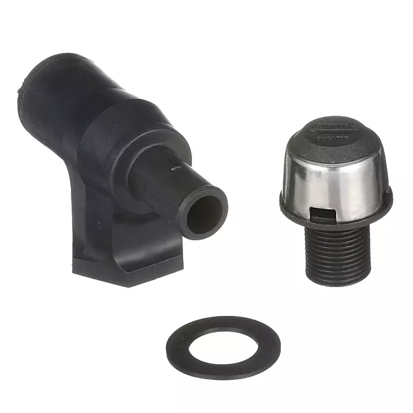 Attwood 66419-3 Composite 90° Black Fuel Tank Vent w/ Stainless Steel Trim - 5/8" I.D. Hose
