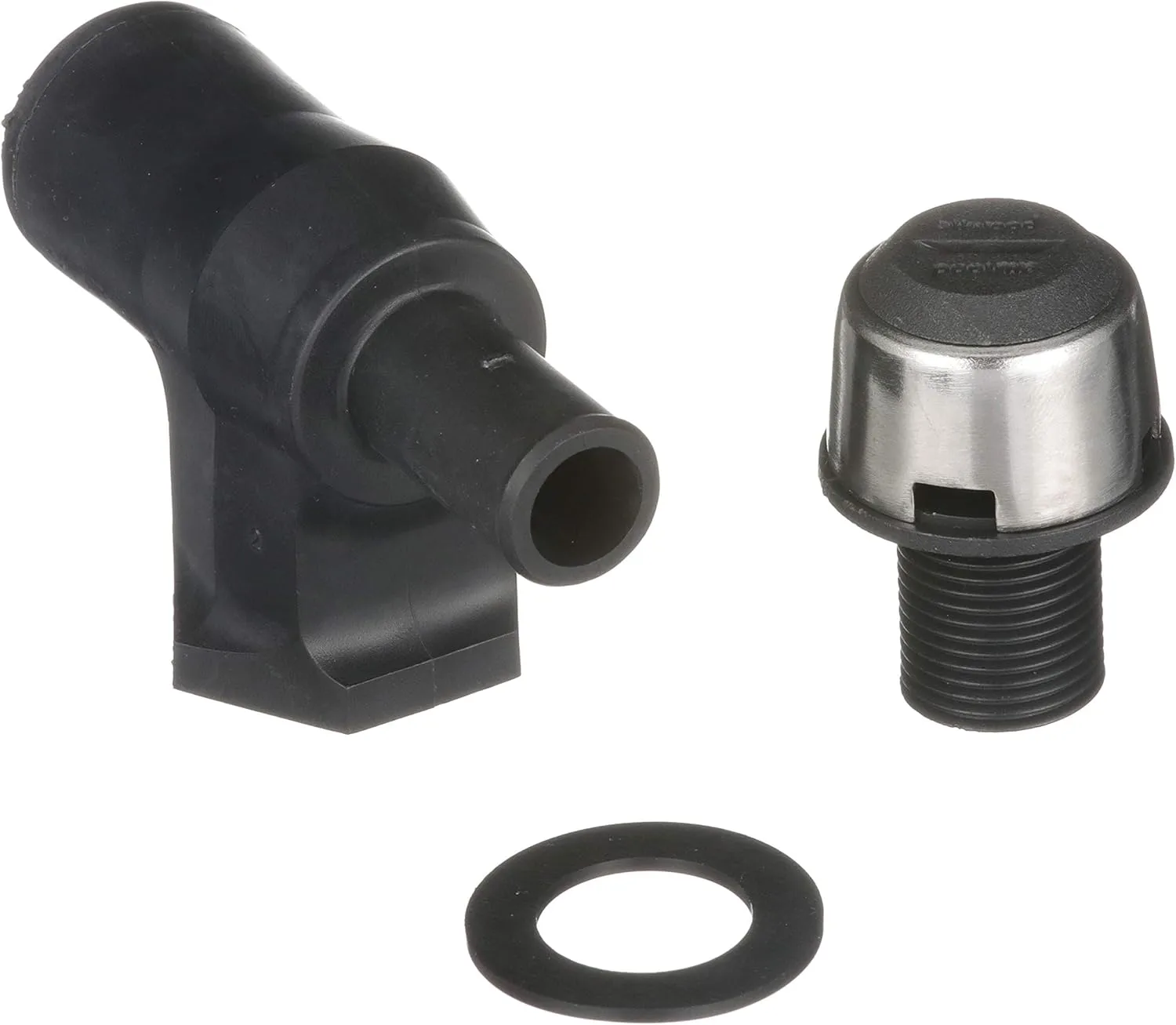 Attwood 66419-3 Composite 90° Black Fuel Tank Vent w/ Stainless Steel Trim - 5/8" I.D. Hose