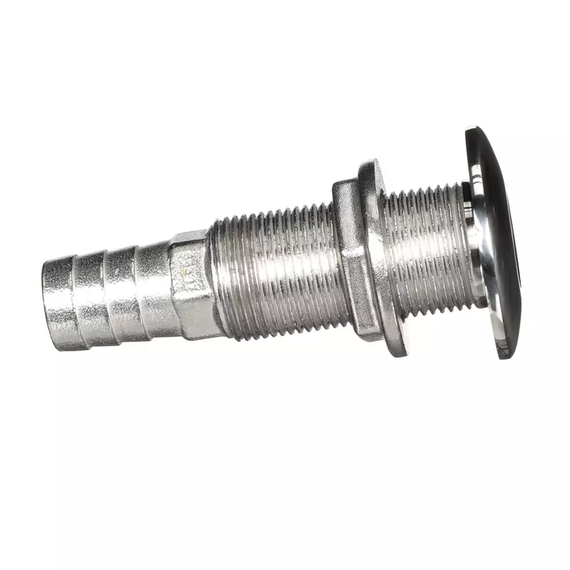 Attwood 66547-3 Stainless Steel Straight Thru-Hull Valve Fitting, Barbed, Standard Length