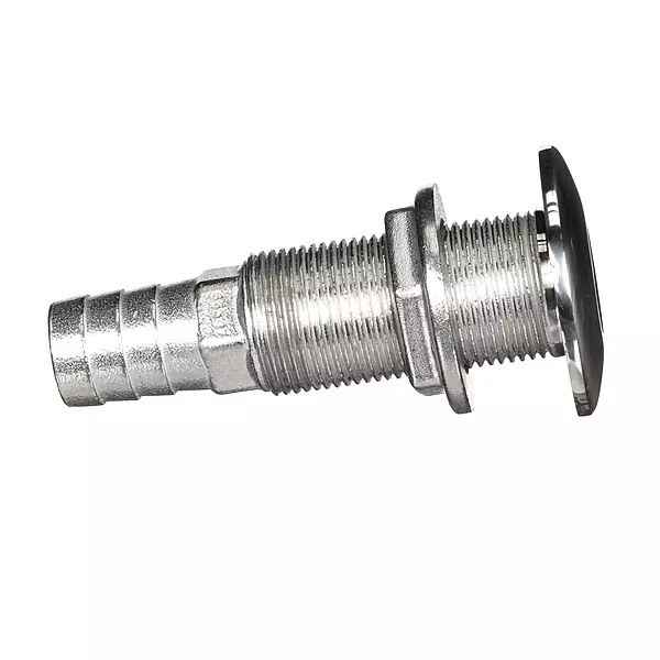 Attwood 66547-3 Stainless Steel Straight Thru-Hull Valve Fitting, Barbed, Standard Length