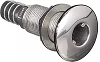 Attwood 66547-3 Stainless Steel Straight Thru-Hull Valve Fitting, Barbed, Standard Length