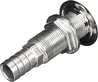 Attwood 66547-3 Stainless Steel Straight Thru-Hull Valve Fitting, Barbed, Standard Length