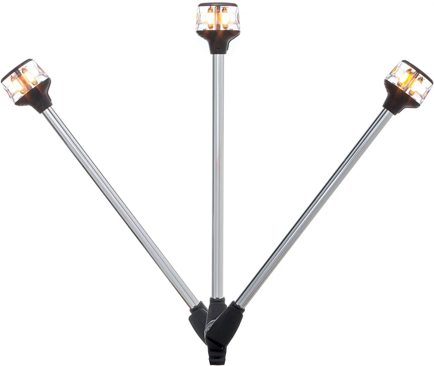 Attwood 7202-P-7 Lightarmor Folding 20-Inch Incandescent 3 Nautical Mile Masthead/Anchor Light, Silver, One Size