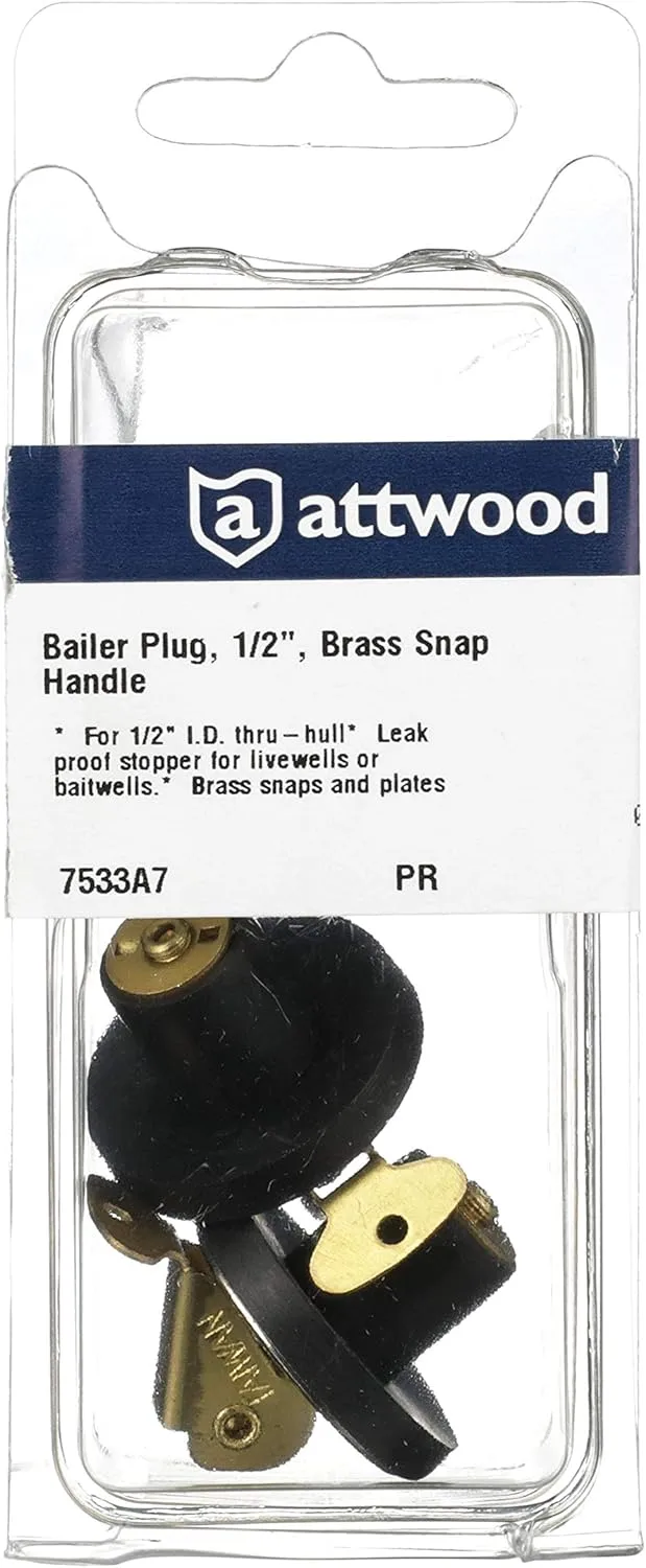 Attwood 7534A3 Brass Livewell/Bailer Drain Plug