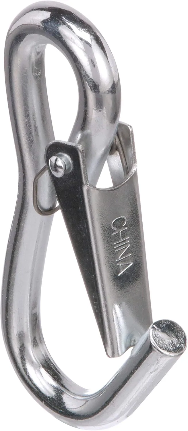 Attwood 7653L3 Utility Snap Hook, Zinc-Plated Steel, Spring-Loaded Closure, Light-Duty, 4 Inches Long, ¼-Inch Ring Diameter