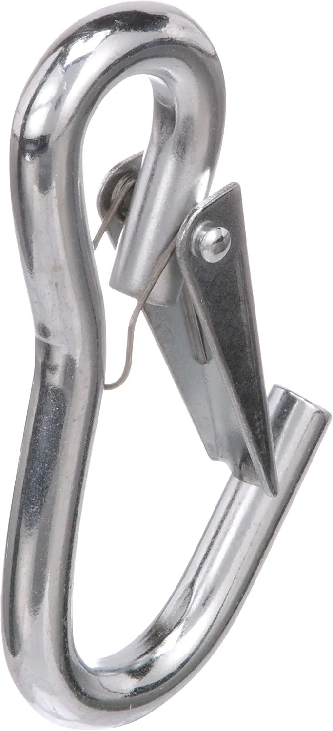 Attwood 7653L3 Utility Snap Hook, Zinc-Plated Steel, Spring-Loaded Closure, Light-Duty, 4 Inches Long, ¼-Inch Ring Diameter