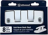 Attwood 12048-4 Low-Profile Aluminum Fold-Down 8-Inch Marine Dock Cleat