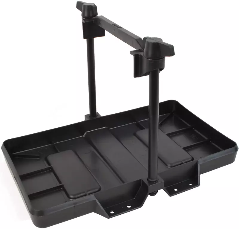 Attwood 9091-5 USCG-Approved 27 Series Adjustable Hold-Down Marine Boat Battery Tray, Black One Size