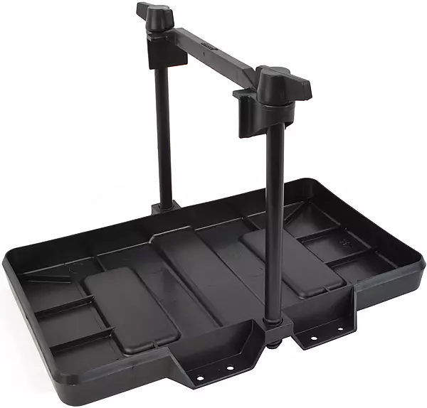 Attwood 9091-5 USCG-Approved 27 Series Adjustable Hold-Down Marine Boat Battery Tray, Black One Size