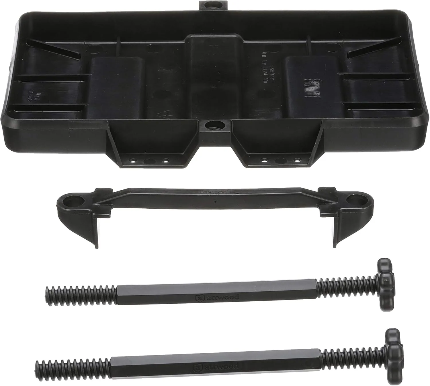 Attwood 9098-5 Heavy-Duty Adjustable Battery Tray, Adjustable to 9.5 Inches Tall, for 27 Series Batteries, Black Plastic