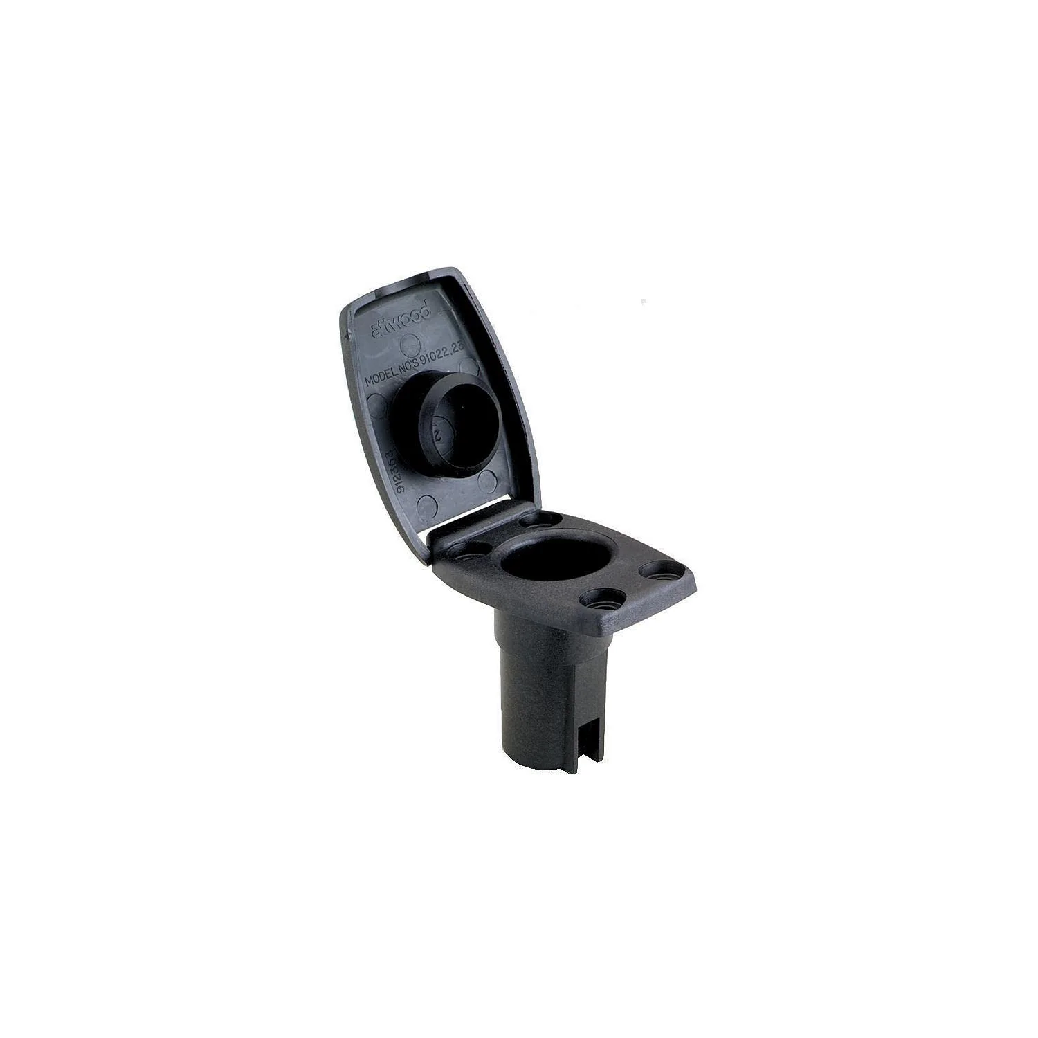 Attwood 91022-7 Oval 2-Pin Base for Angled Pole Light, Black