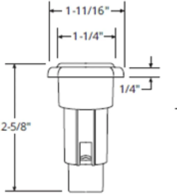 Attwood 91022-7 Oval 2-Pin Base for Angled Pole Light, Black