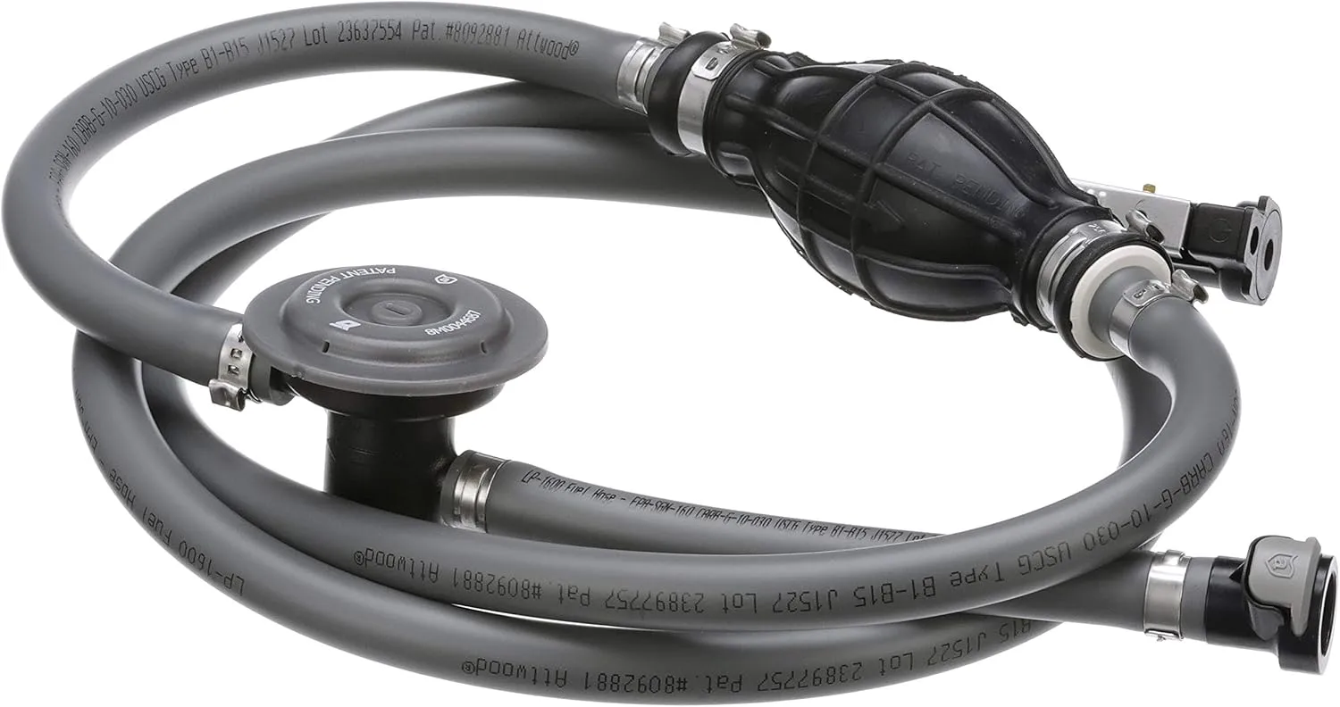 Attwood 93806MUSD7 Mercury Fuel Line Kit, 6 Feet Long, 3/8-Inch Diameter, Multi-Layer Low-Permeation Primer Bulb