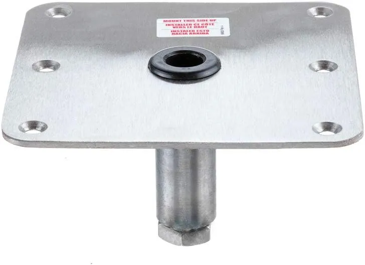 Attwood 977339-T Lock’N-Pin ¾-Inch Pedestal Package — 13-Inches Tall, Brushed Aluminum, 7x7-Inch Base Plate, Threaded