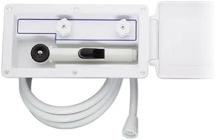Attwood 4131-4 Aft-Deck Hot and Cold Freshwater Exterior Boat Shower Box Kit