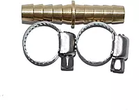 Attwood Universal Brass In-Line 3/8-Inch Fuel Splice Kit w/ SS Clamps, Model 11822-6