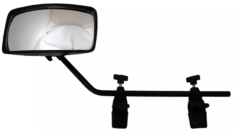 attwood 13066-7 Universal Adjustable Clamp-On Water Ski Rear View Boat Mirror, Black