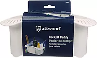 Attwood 11849-2 Cockpit Caddy, Holds Fishing Gear and Personal Items, Slots for Over 22 Lures, White Plastic