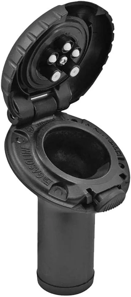 Attwood Deck Fill f/Carbon Canister System - Angled Body & Scalloped Black Plastic Cap
