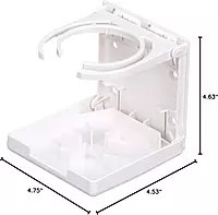 Attwood Fold-Up Drink Holder - Dual Ring - White