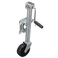 Attwood 11127-4 Fold-Up Trailer Jack, 1,000-Pound Capacity, 10-Inch Travel Lift, 24-Inch Lift, Single Wheel