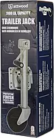 Attwood 11127-4 Fold-Up Trailer Jack, 1,000-Pound Capacity, 10-Inch Travel Lift, 24-Inch Lift, Single Wheel