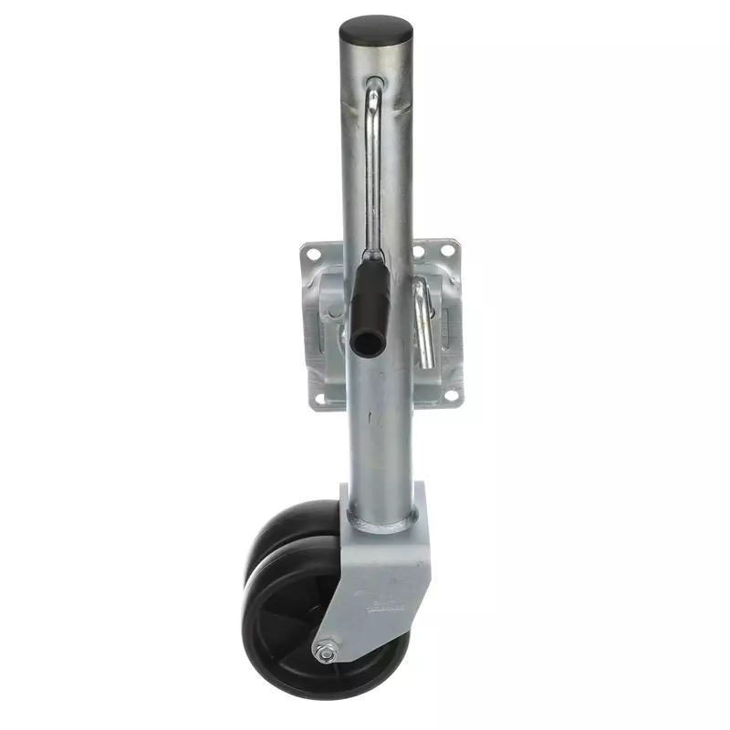 Attwood 11126-4 Fold-Up Trailer Jack, 1,500-Pound Capacity, 12-Inch Travel Lift, 26-Inch Lift, Dual Wheels