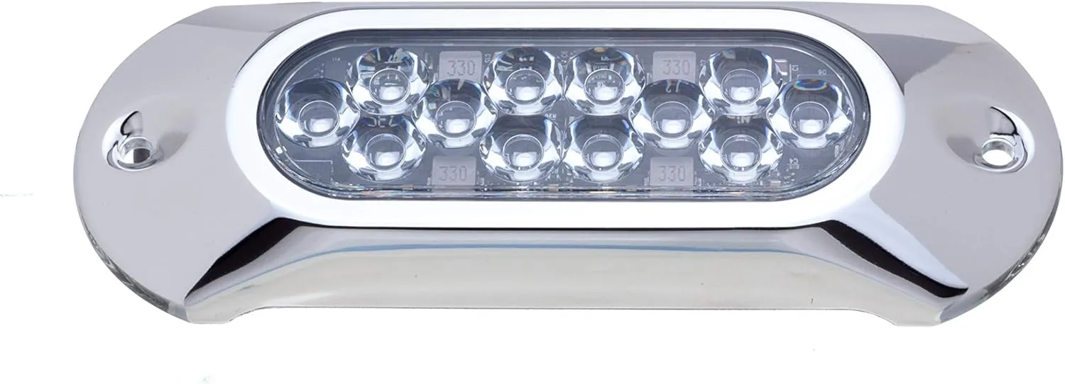 Attwood 65UW12B-7 Lightarmor Ultra-Bright 12-LED 1,650 Lumen Underwater Light, Sapphire Blue