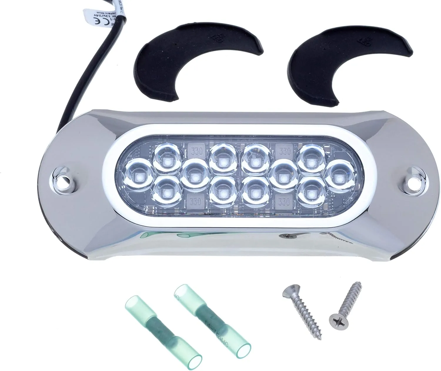 Attwood 65UW12B-7 Lightarmor Ultra-Bright 12-LED 1,650 Lumen Underwater Light, Sapphire Blue