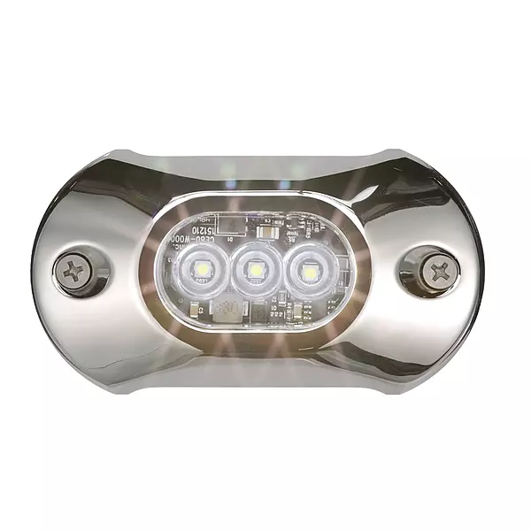 Attwood 65UW03W-7 Light Armor LED Underwater Light, Stainless Steel Bezel White Light