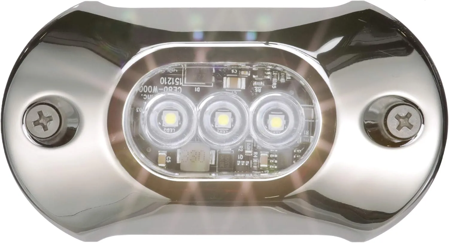 Attwood 65UW03W-7 Light Armor LED Underwater Light, Stainless Steel Bezel White Light