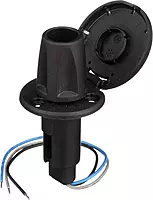 Attwood 910R3PSB-7 LightArmor™ 910R Series Round Plug-In Light Base — for All-Around Pole Light, 3-Pin, Black Stainless Cover