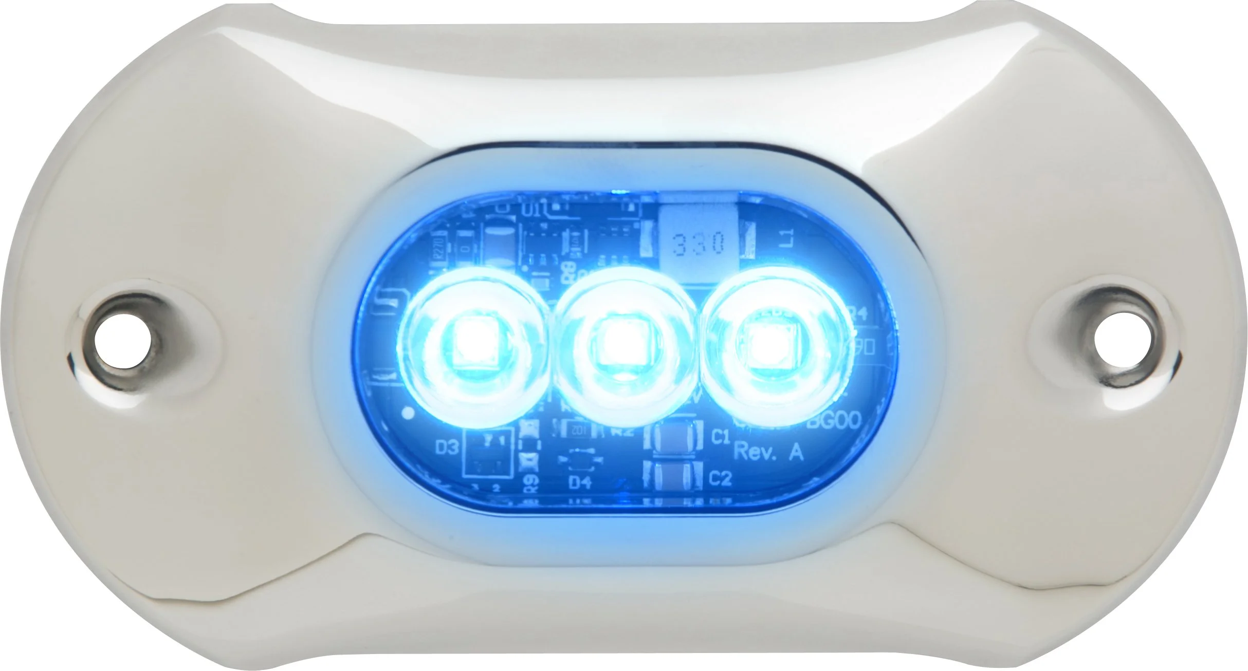 attwood 66UW03B-7 Lightarmor Ultra-Bright 3-LED HPX 1,350 Lumen Underwater Light, Sapphire Blue, 4-inch