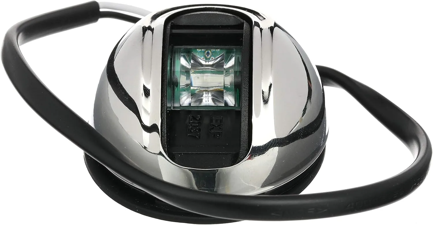 Attwood NV4012SSG-7 LightArmor 2-Mile Vertical Surface Mount Navigation Light, Green LED Lighting