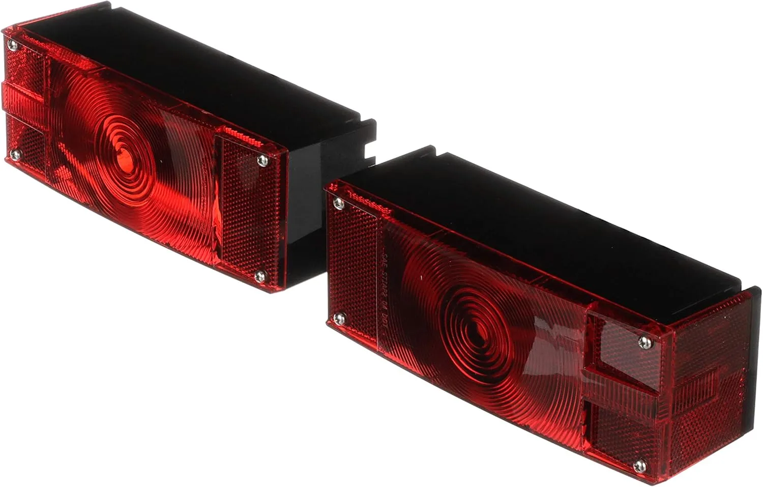 Attwood 14063-7 Low-Profile Submersible Trailer Light Kit, for Trailers Over 80 Inches Wide, 2 Lamps, Wiring Harness