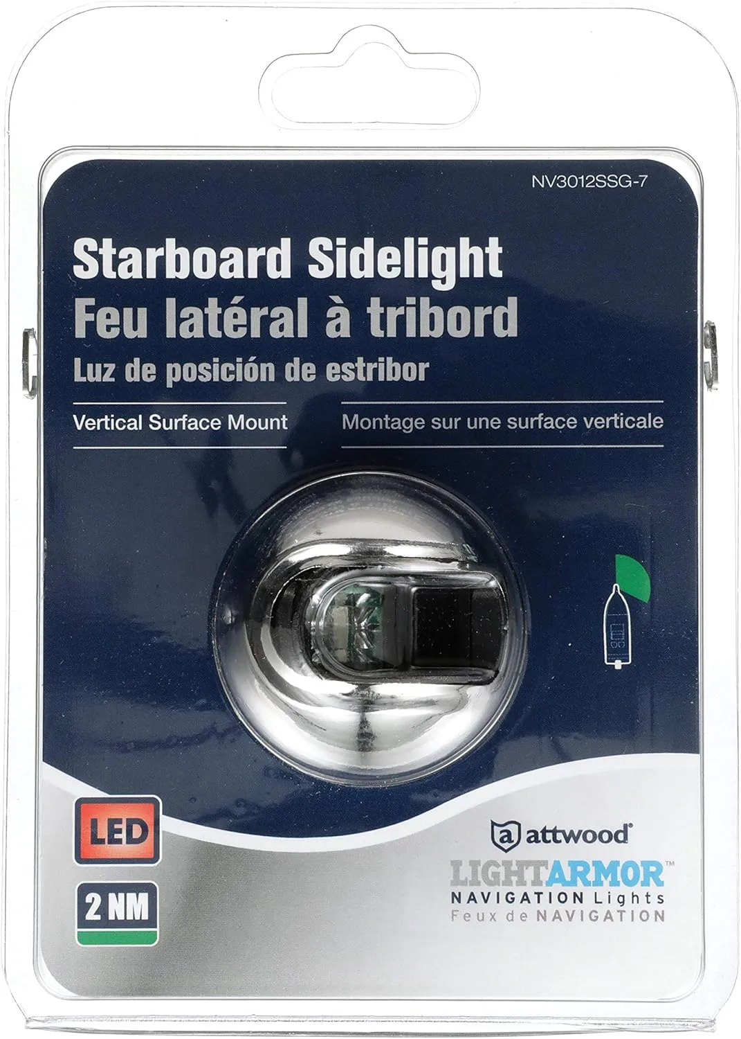 ATTWOOD LightArmor 2-Mile LED Navigation Lights 304 Stainless