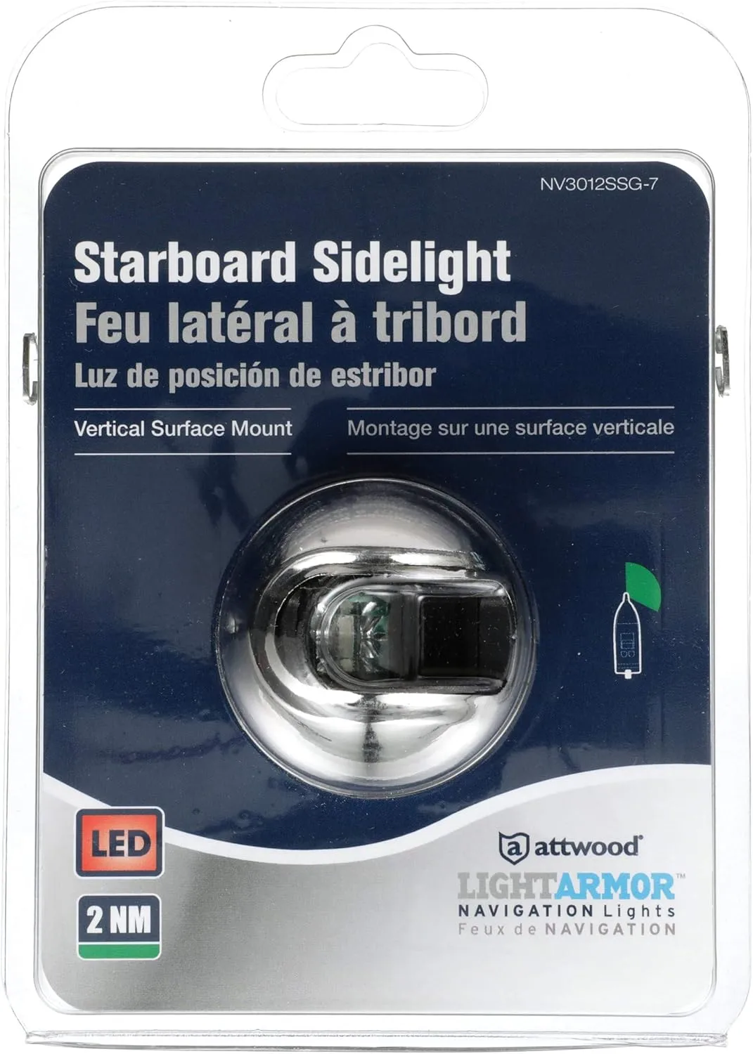 ATTWOOD LightArmor 2-Mile LED Navigation Lights 304 Stainless